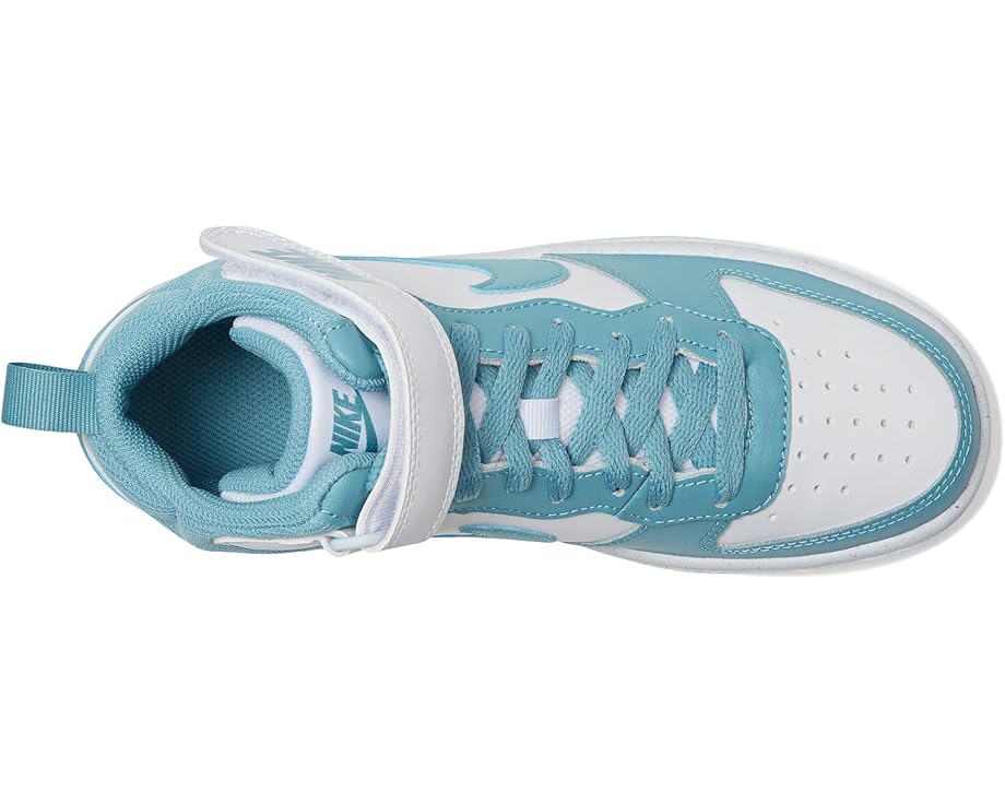 Кроссовки Nike Kids Court Borough Mid 2, цвет White/Denim Turquoise — фото 2