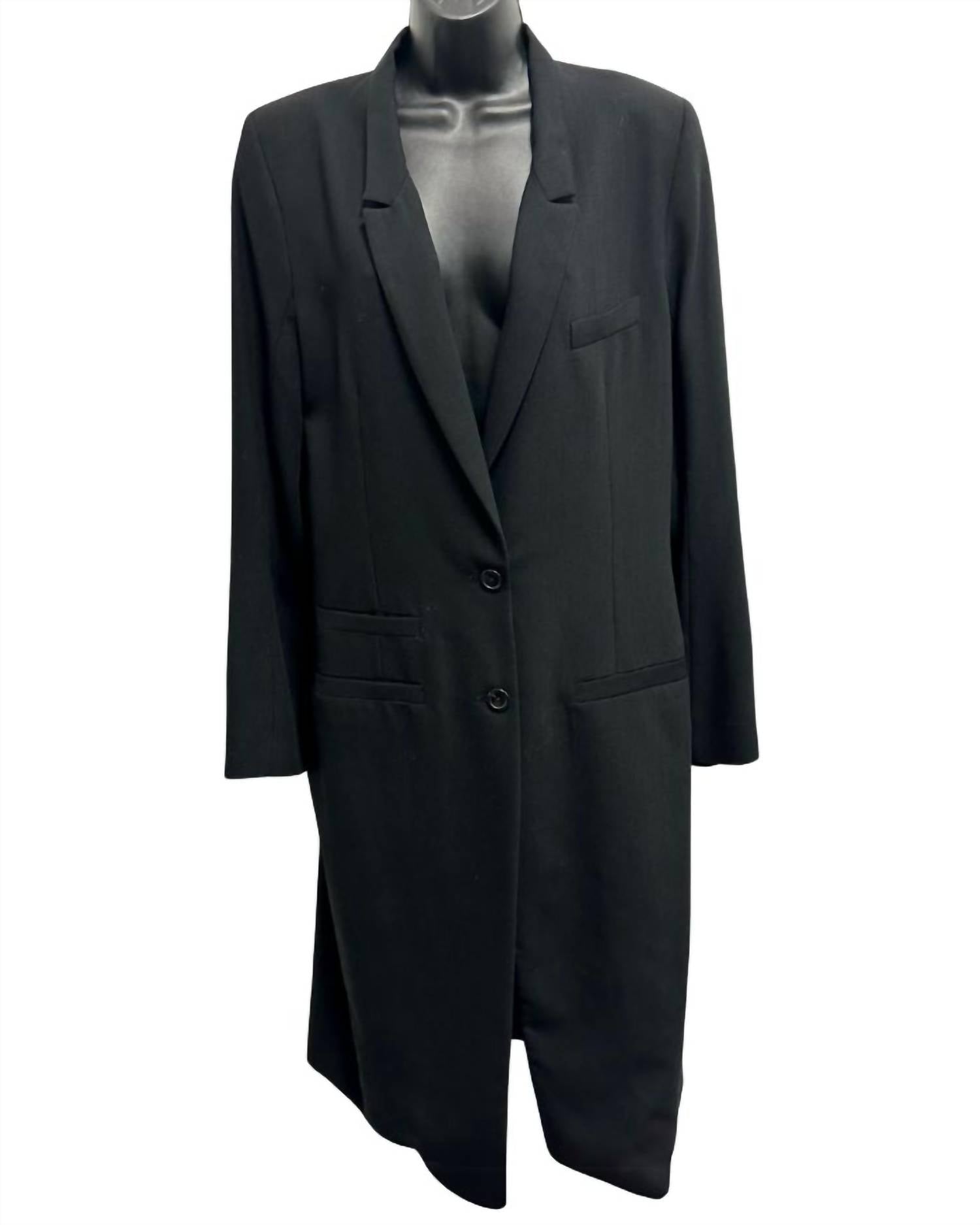 

Женский удлиненный пиджак черного цвета Ann Demeulemeester