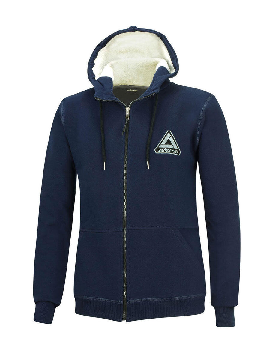 

AIRTRACKS Зимняя толстовка Crew Pro Line с капюшоном и молнией по всей длине, тёмно-синяя