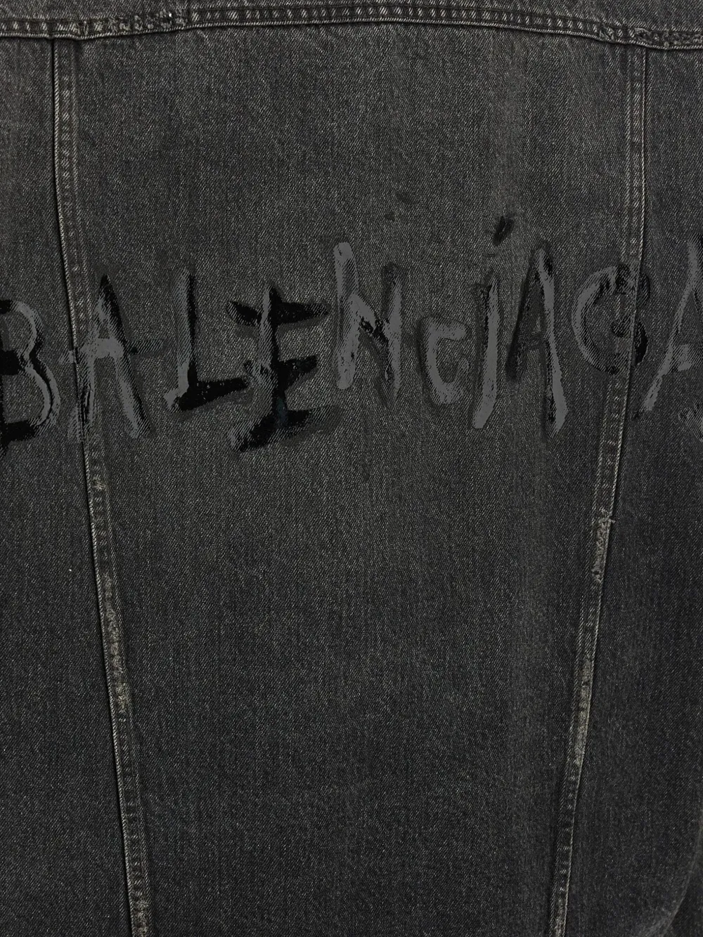 Джинсовая куртка с эффектом потертости BALENCIAGA, серый — фото 3