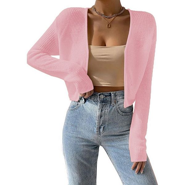 

Женский кардиган с длинными рукавами и открытой передней частью Yesfashion, Pink