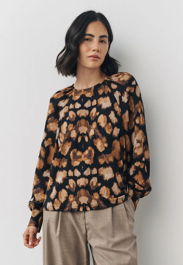 Блузка прямого кроя с круглым вырезом Next, Animal Print