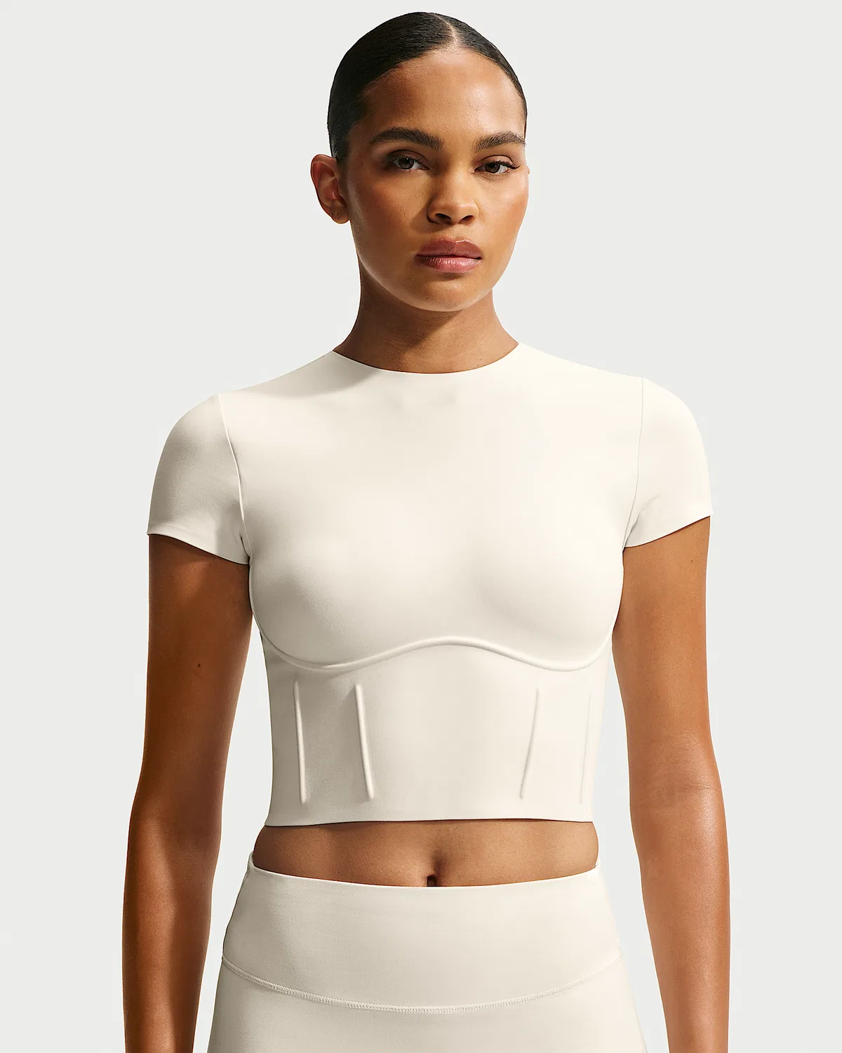 Женский корсетный укороченный топ NikeSKIMS Matte, NSKM Actv Ivory/NSKM Actv Ivory
