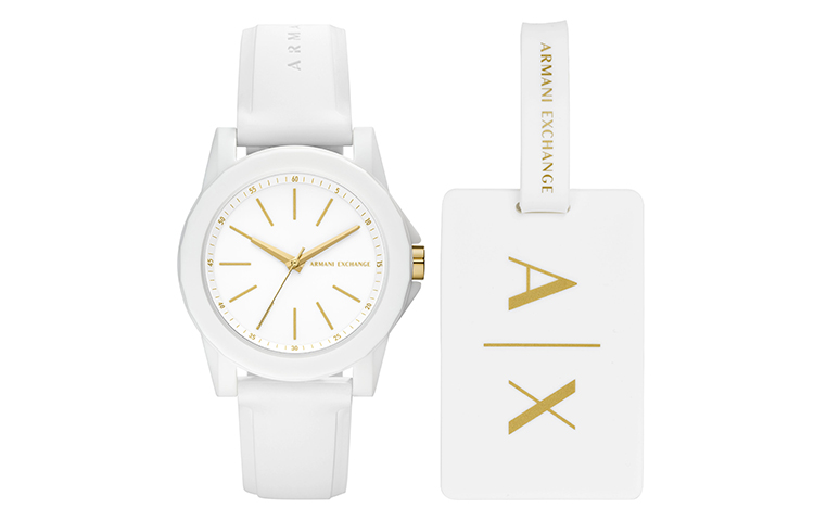 

ARMANI EXCHANGE Часы AE Wrist Watch Quartz Movement Silicone Strap White Dial Women's Watch