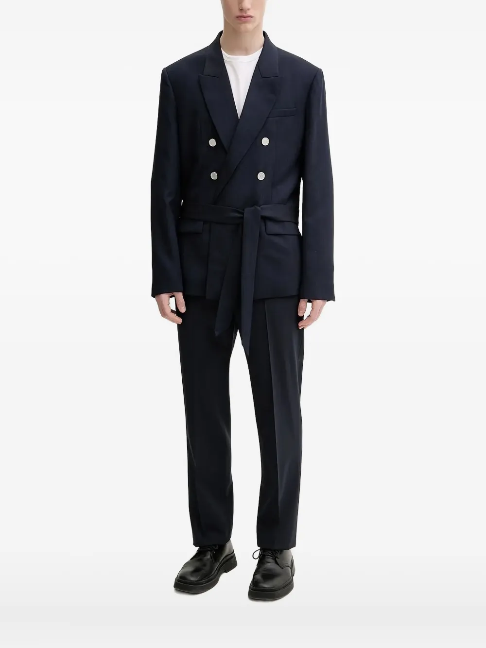 

Двубортный пиджак с поясом IRO, синий