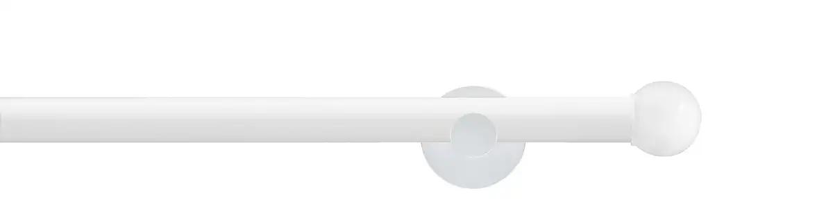 

Карниз для штор GARESA "WHITE", 1 направляющая, желаемая длина, комплект для штор, выдвижной, настенный монтаж, торцевая кнопка-шар, с кольцами 310 см, Ø 20 мм, белый