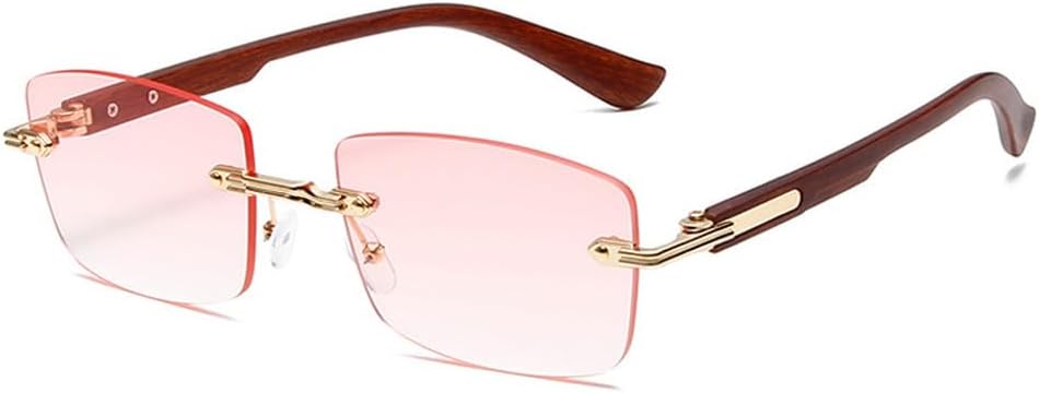 

Популярные модные женские солнцезащитные очки в винтажном стиле, без оправы, прозрачные, с градиентом цвета океана, защита от УФ-излучения UV400; мужские солнцезащитные очки в стиле панк TKKTLLT, Golden Pink Gradient