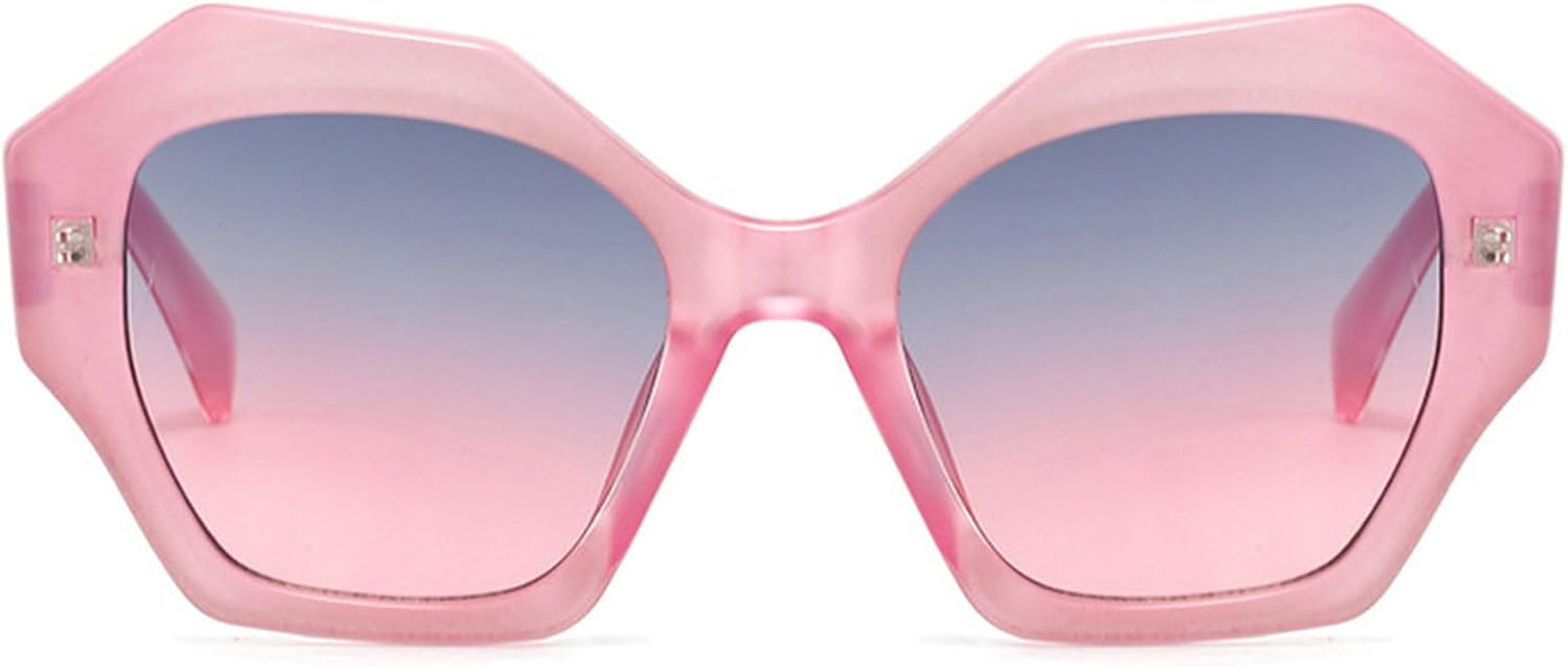 

Ретро-солнцезащитные очки «кошачий глаз» большого размера для женщин, винтажные очки, модные солнцезащитные очки неправильной многоугольной формы, очки для активного отдыха и путешествий mincl, Light Pink