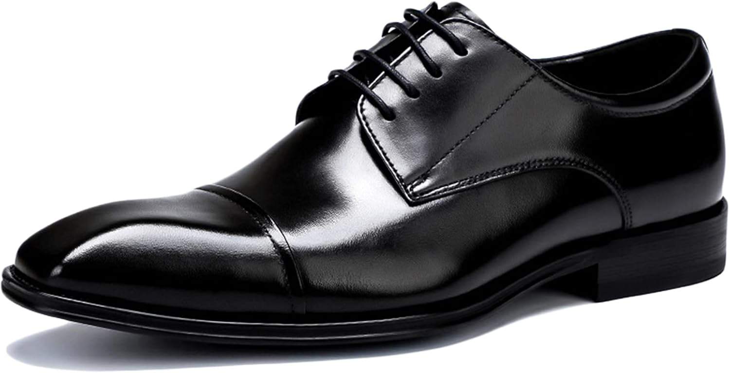 

Мужские кожаные классические туфли WKNBEU с шнуровкой Derby, школьные/туфли Oxford, формальные броги, мужские Oxfords, коричневые, US6-6.5 / UK5-5.5 / EU38