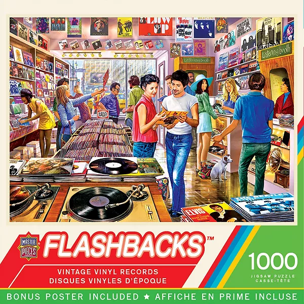 

Шедевры воспоминаний винтажные виниловые пластинки пазл из 1000 деталей Masterpieces Puzzles, multicolor