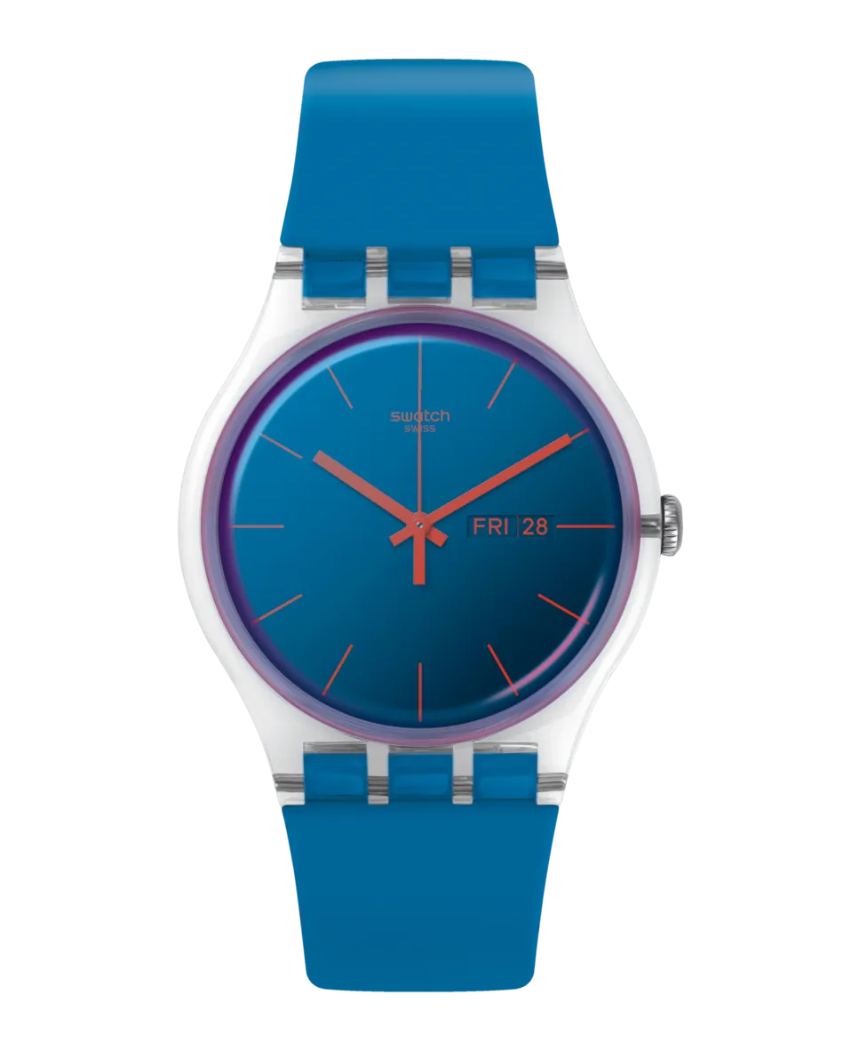 

Часы Polablue с синим силиконовым ремешком Swatch, синий