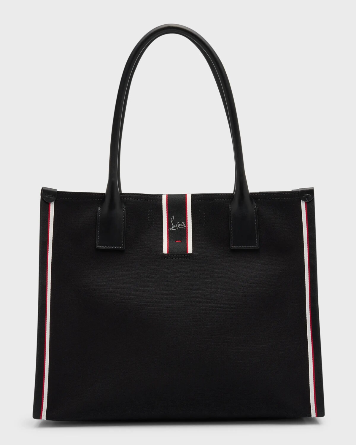 

Мужская большая сумка-тоут из парусины Nastroloubi FAV Christian Louboutin, цвет Black/Black/Multi