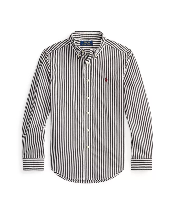 

Большая рабочая рубашка из мягкого оксфордского хлопка в клетку для мальчиков Polo Ralph Lauren, черный