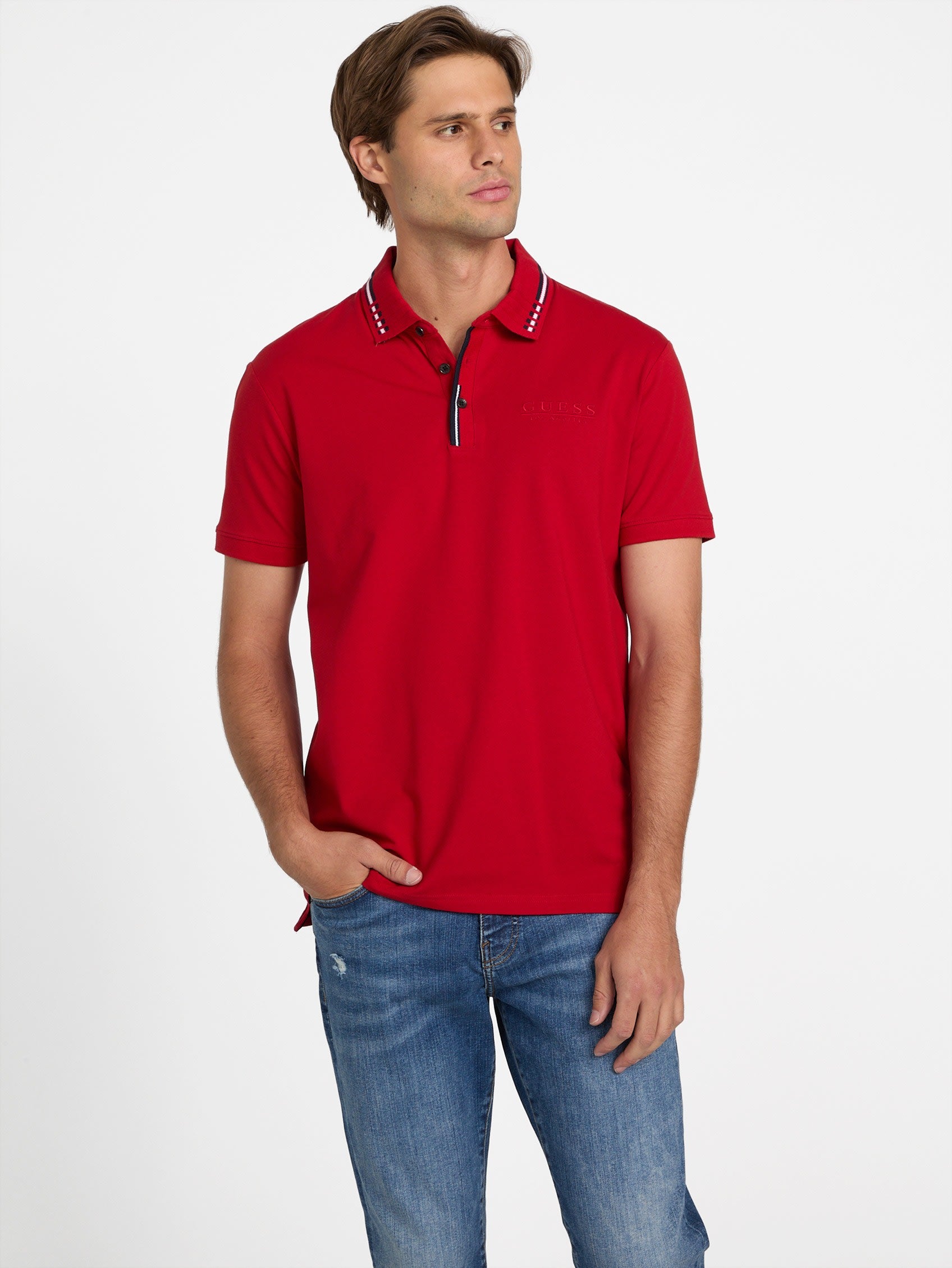 

Эко Франциско Поло Guess Factory, цвет varsity red
