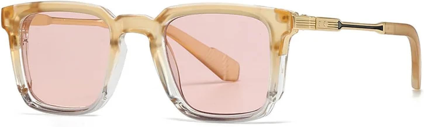 

Классические винтажные солнцезащитные очки для женщин и мужчин в стиле панк, популярные роскошные очки в стиле стимпанк для вождения, с защитой от УФ-излучения TKKTLLT, Yellow Gray Pink