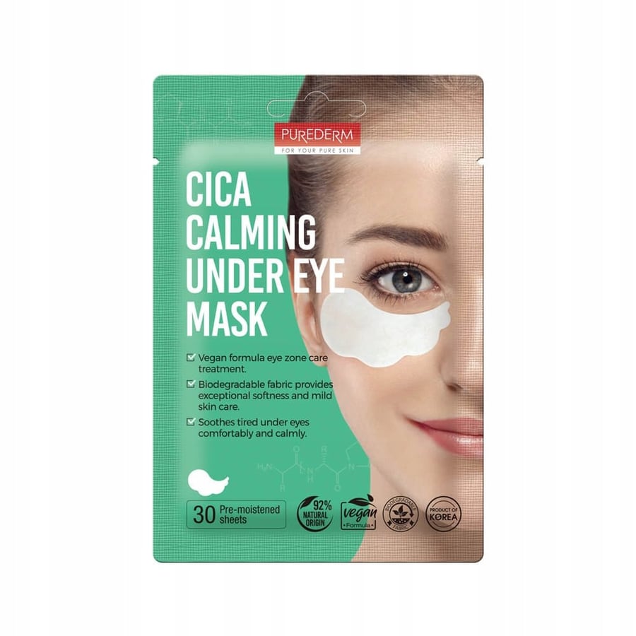 

Успокаивающие патчи для глаз Purederm Vegan Cica, 30 шт.