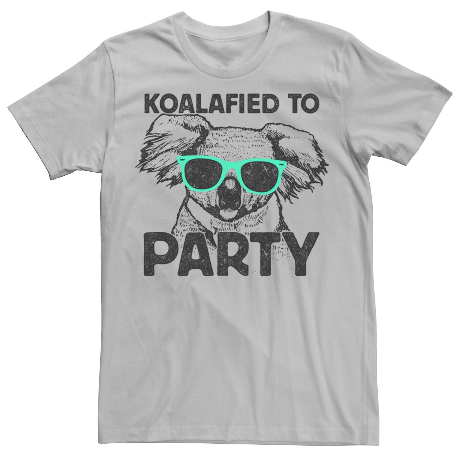 

Мужская футболка с солнцезащитными очками Koalafied To Party Koala и портретом Licensed Character, серебристый