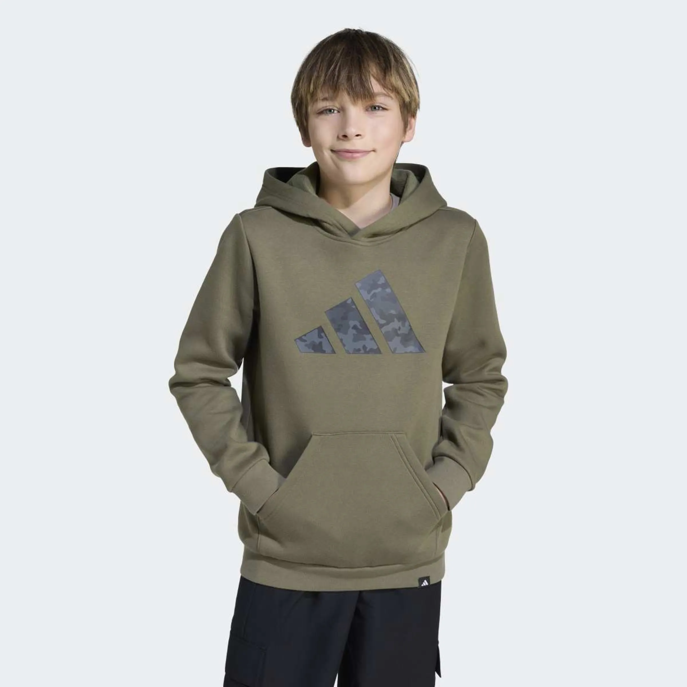 Детская толстовка с камуфляжным принтом Kids Adidas, зеленый — фото 3