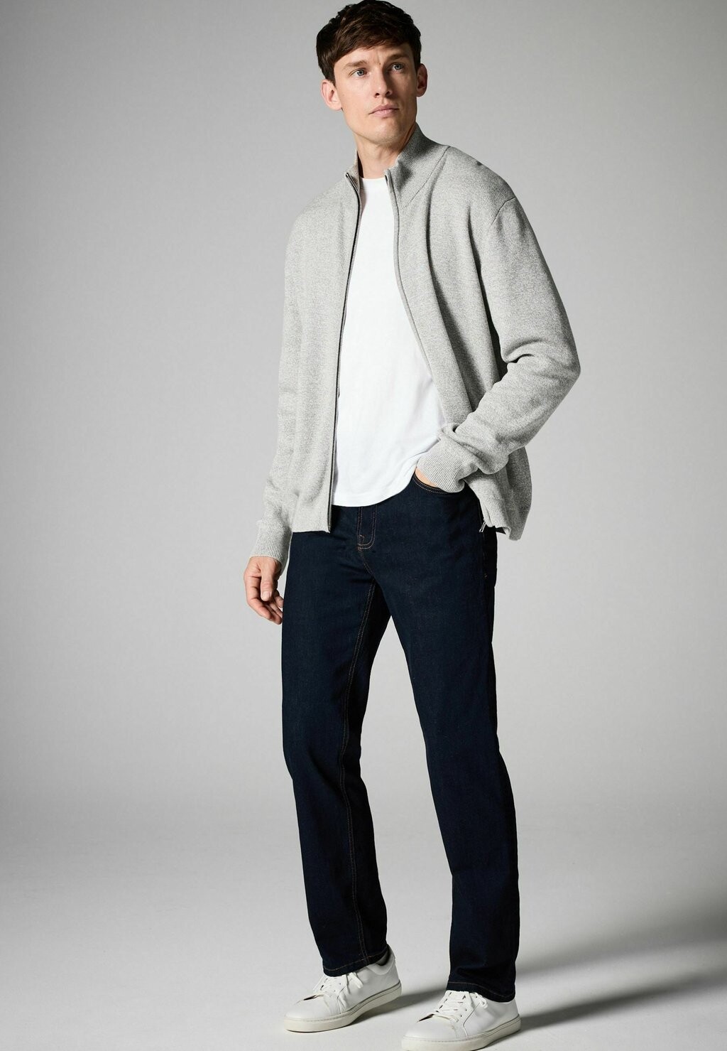 

Кардиган TEXTURED PREMIUM ZIP THROUGH Next, серый