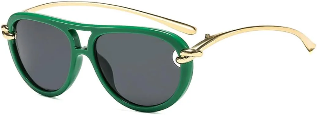 

Модные женские солнцезащитные очки с двойной перемычкой, овальные, с узлом, с полой оправой, защита от УФ-излучения UV400. Мужские солнцезащитные очки VFDHN, 68357-c6