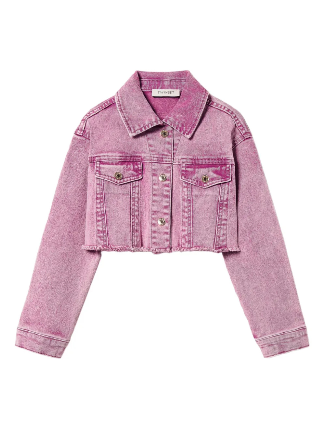 

TWINSET Детская укороченная джинсовая куртка TWINSET Kids, розовый