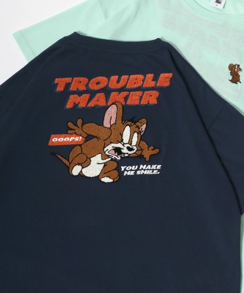 

Футболка оверсайз с коротким рукавом, с принтом Том и Джерри, вышивкой Sagara TOM&JERRY