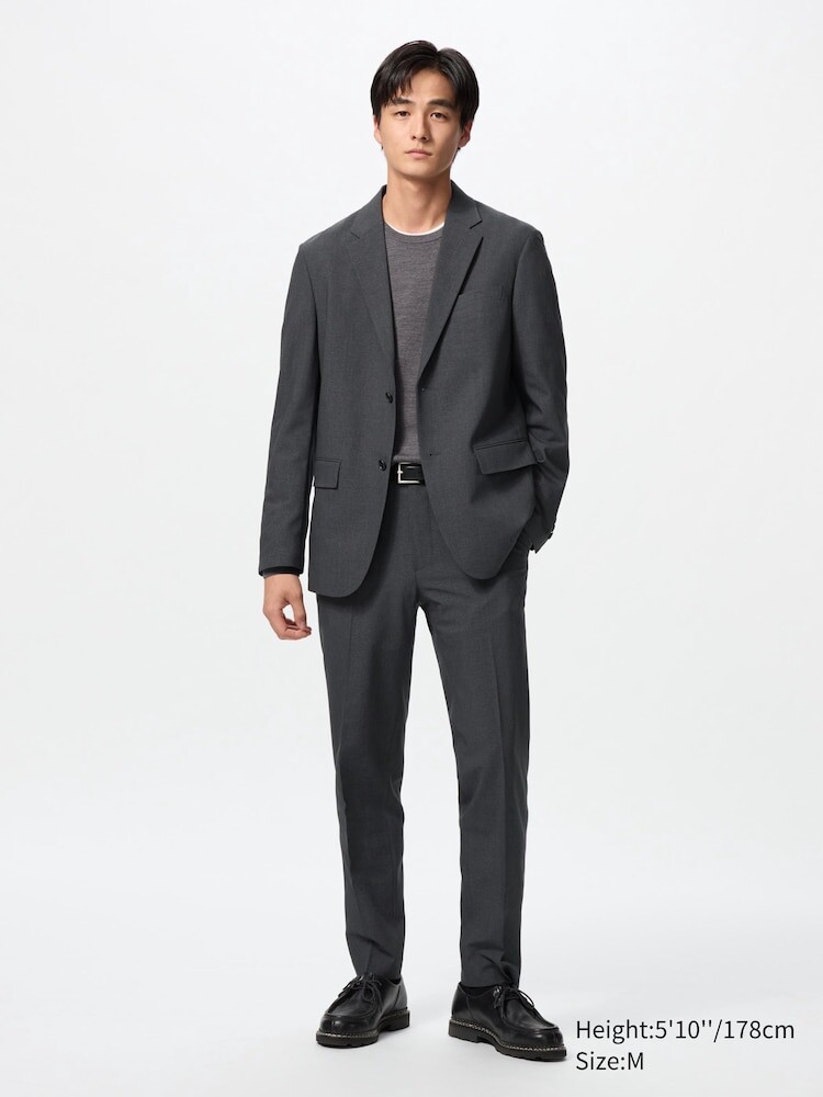 Пиджак Airsense шерстяная Uniqlo, темно-серый — фото 2