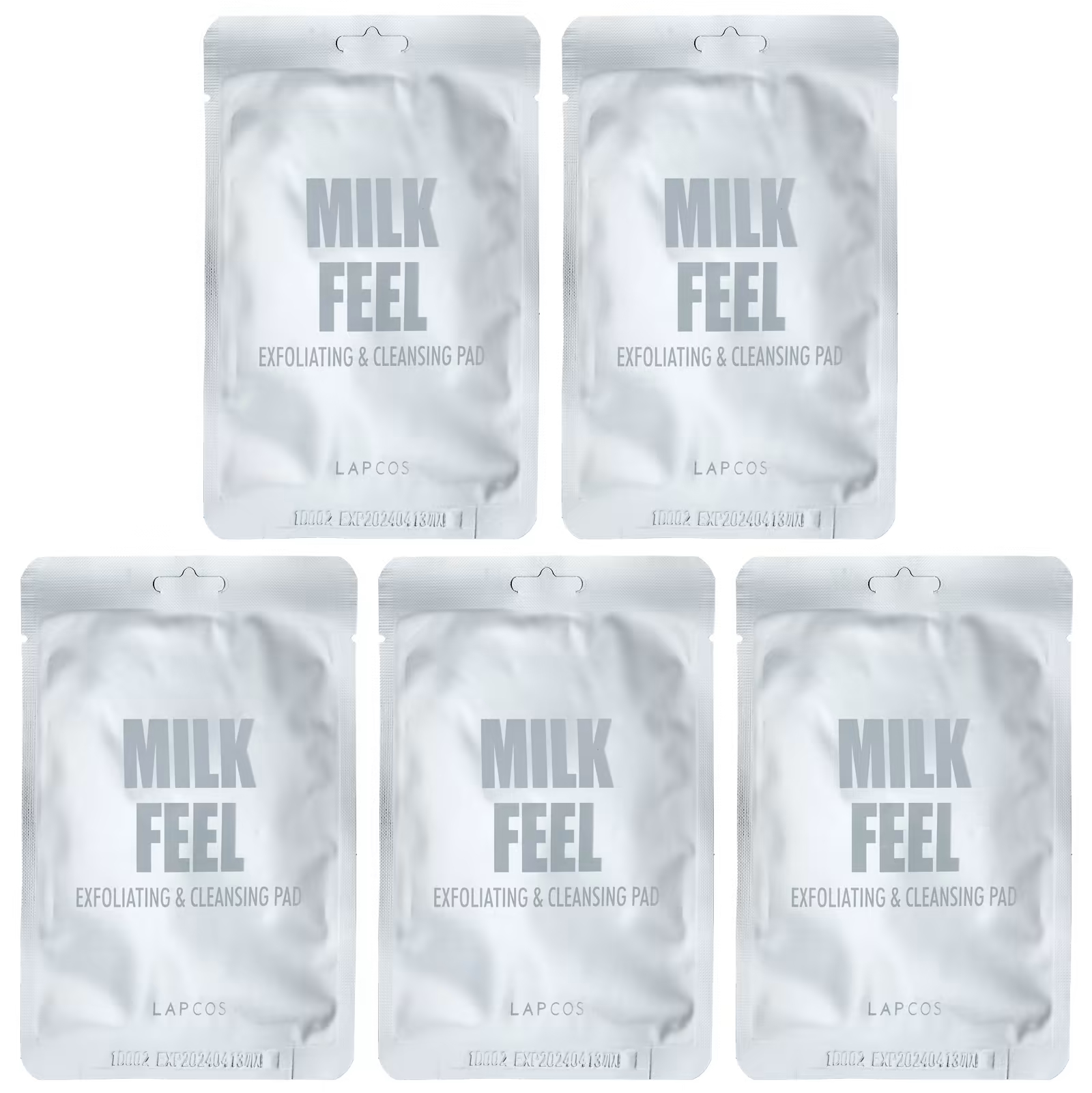 

Lapcos Milk Feel Отшелушивающие и очищающие подушечки, 5 подушечек по 0,24 унции (7 г) каждая