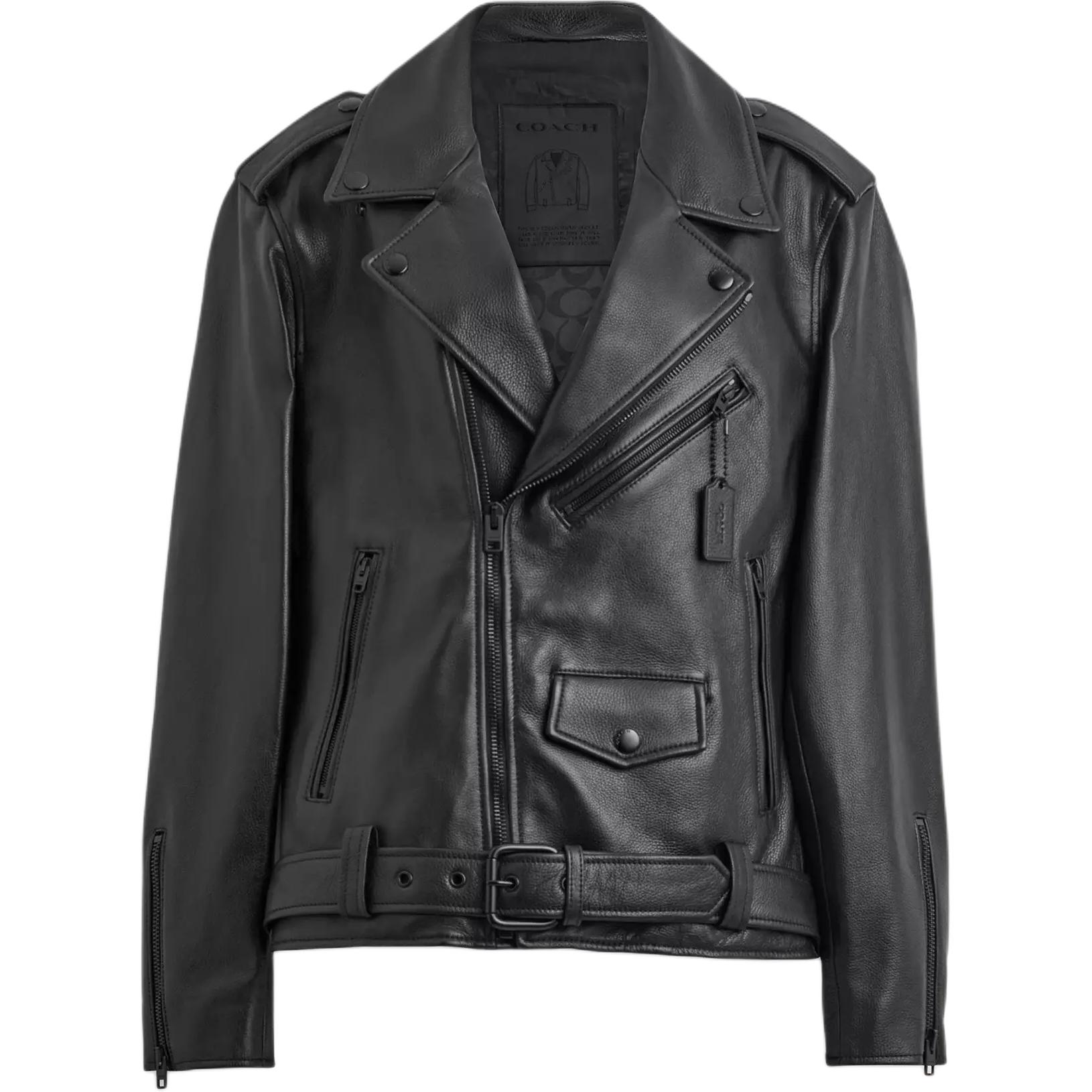 

COACH Кожаная куртка унисекс черная, Black