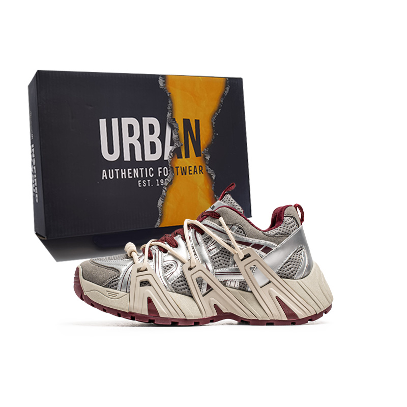 

URBAN AUTHENTIC Низкие массивные кроссовки мужские серо-красные, цвет Gray Red