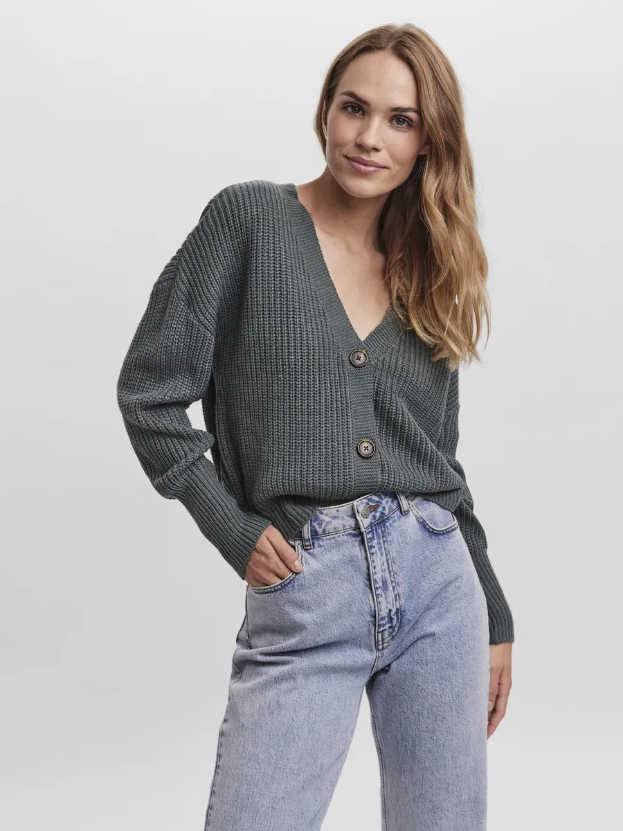 

Кардиган Vero Moda "VMLEA LS КАРДИГАН С V-образным вырезом и манжетами ", зеленый