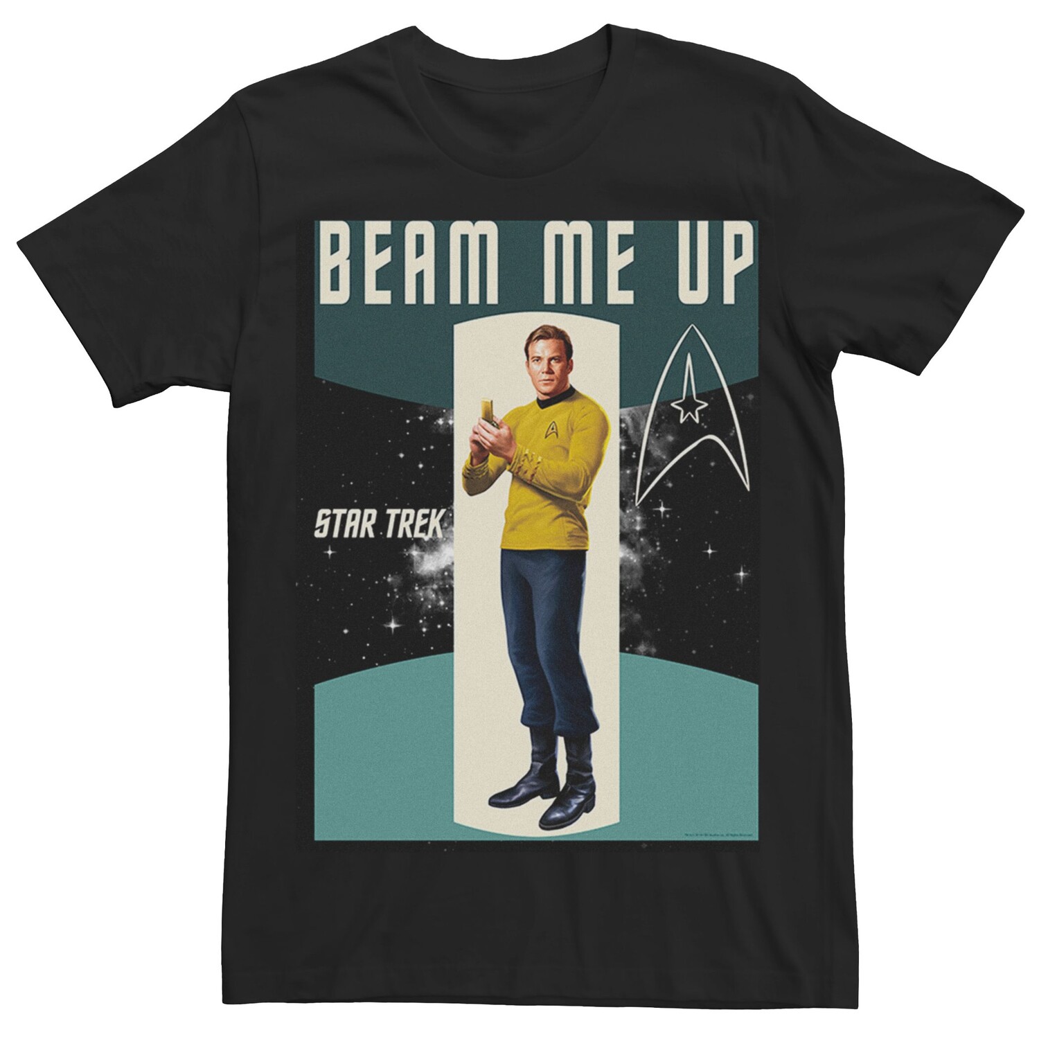 

Мужская футболка с портретом Star Trek: Original Series Beam Me Up Licensed Character