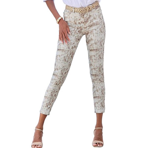 

Женские укороченные брюки скинни Lascana, Animal Print