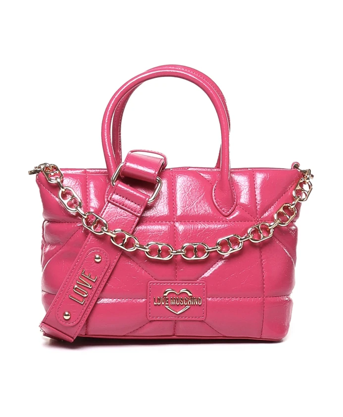 

Пурпурная сумочка с мягкой подкладкой и цепочками Love Moschino, розовый