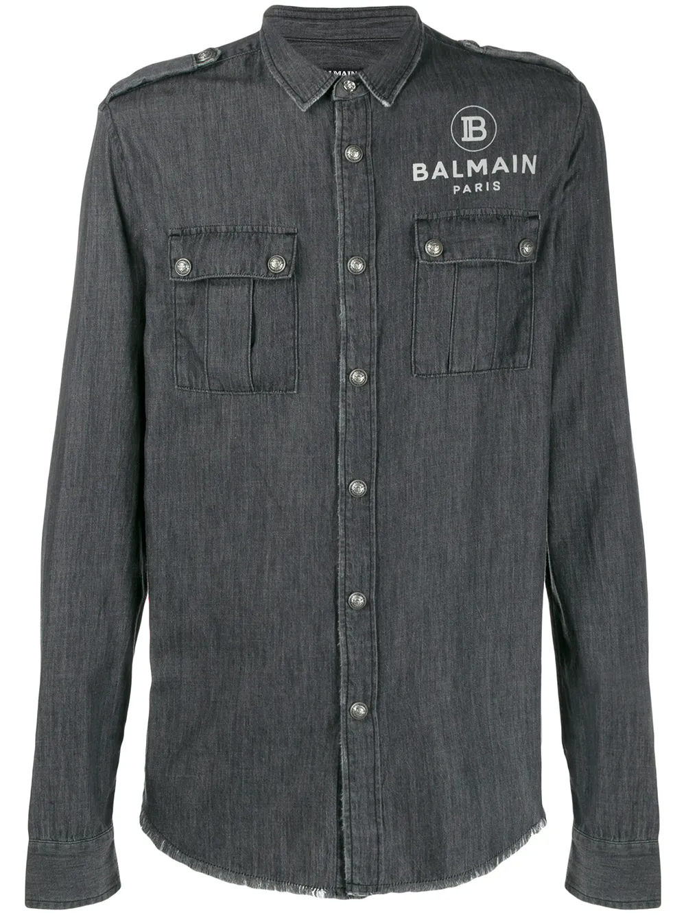 

Рубашка с логотипом BALMAIN, черный