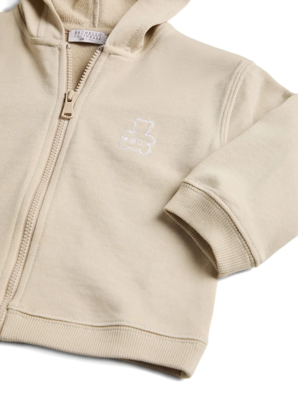 Толстовка Baby Bernie из французского трикотажа Brunello Cucinelli Kids, нейтральный — фото 4