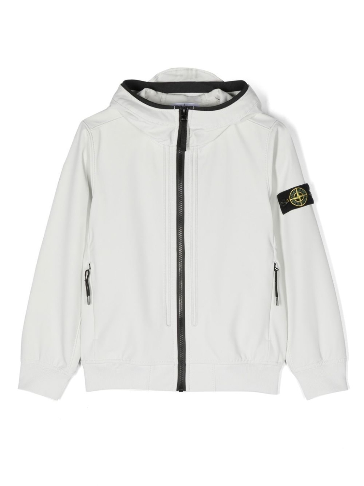 

Stone Island Junior куртка на молнии с нашивкой-логотипом, серый