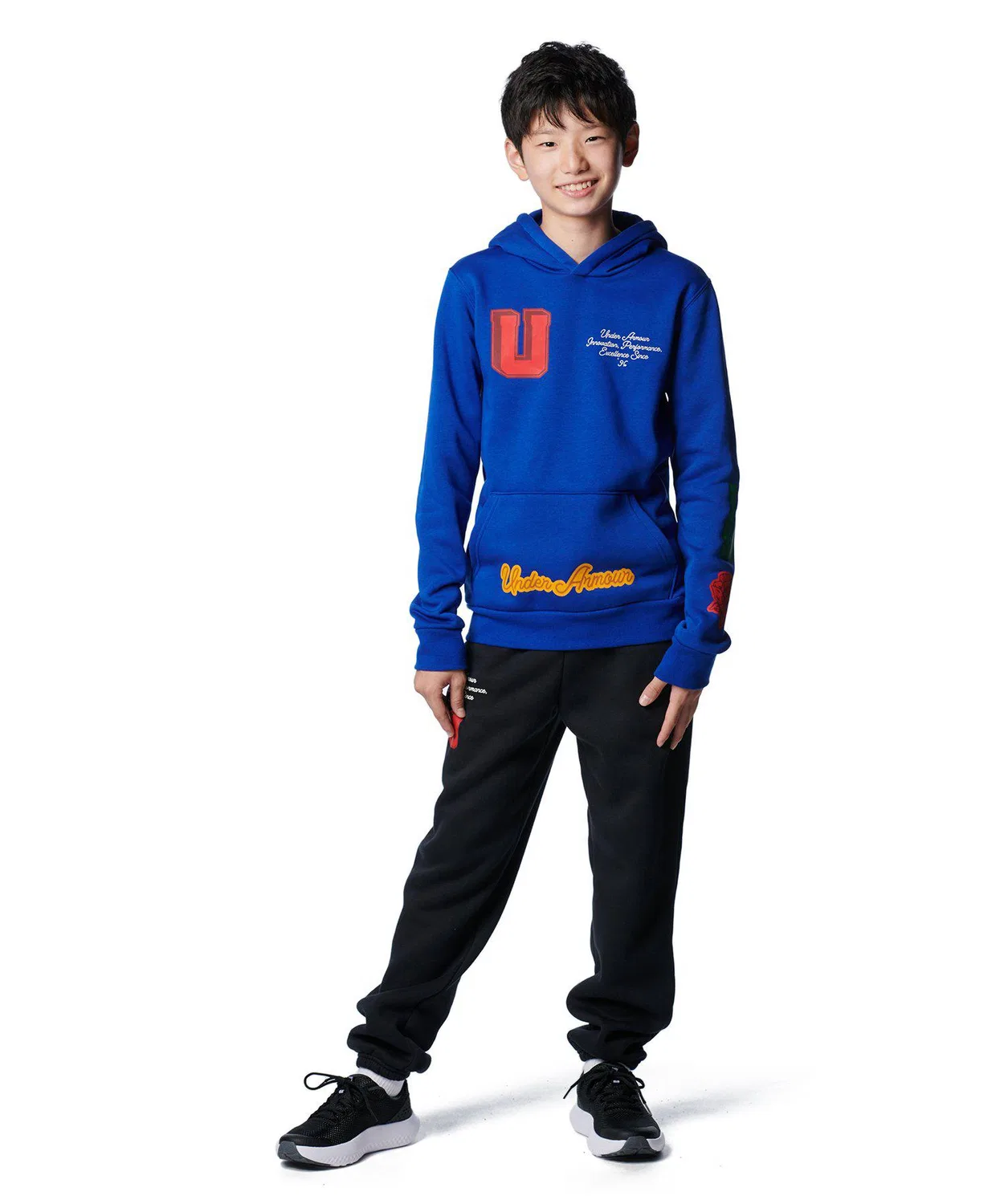 Толстовка флисовая детская Under Armour Icon синяя — фото 3