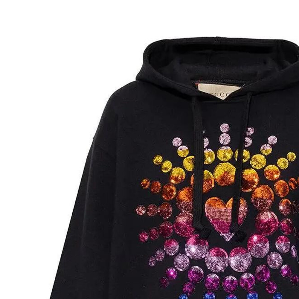 Женская толстовка GUCCI Классическая, 100% хлопок, черный — фото 2