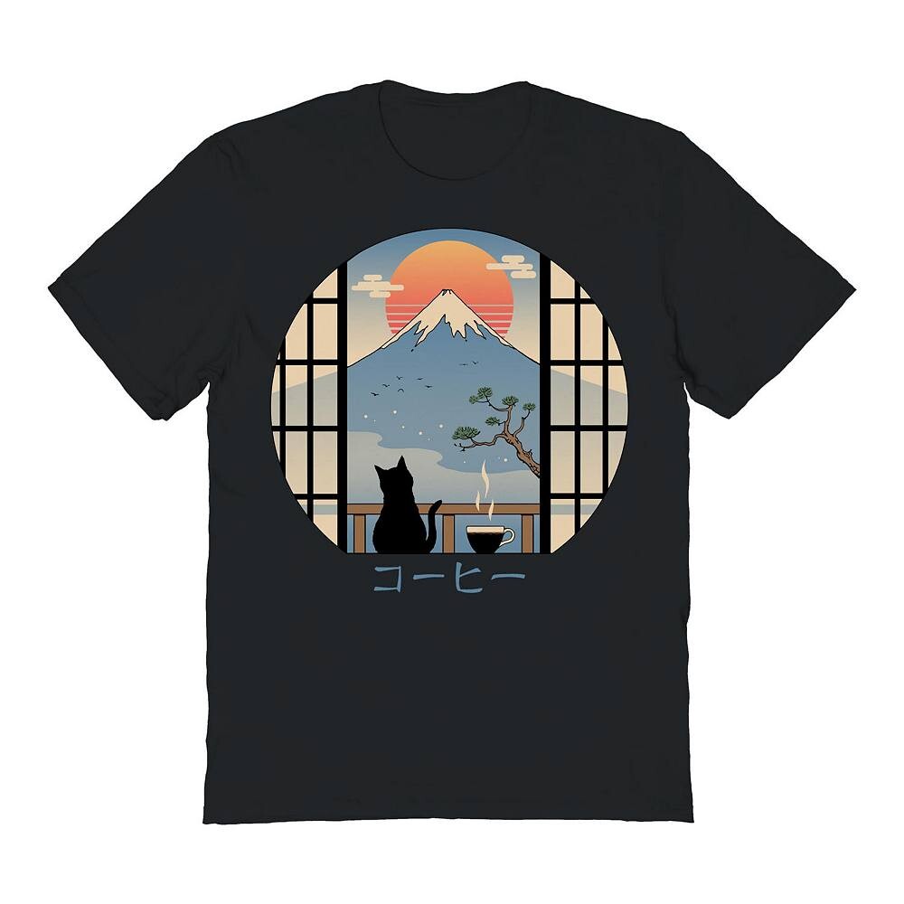 

Мужская футболка COLAB89 от Threadless Coffee cat в цвете Mt. Fuji с рисунком COLAB89 by Threadless, черный