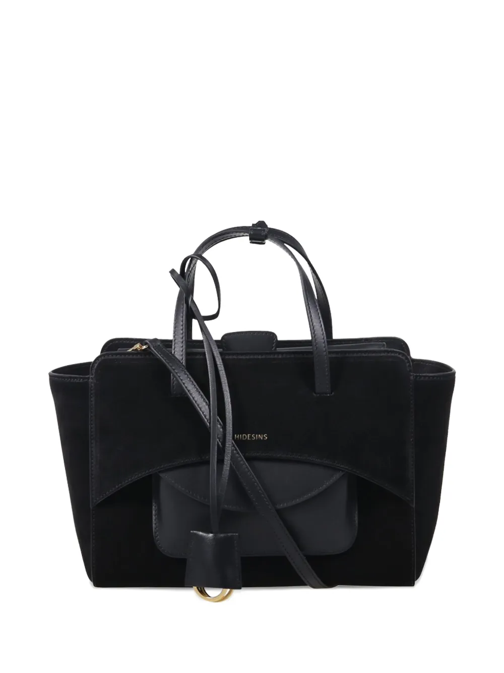 

Сумка-сэтчел с клапаном и карманами Hidesins, черный