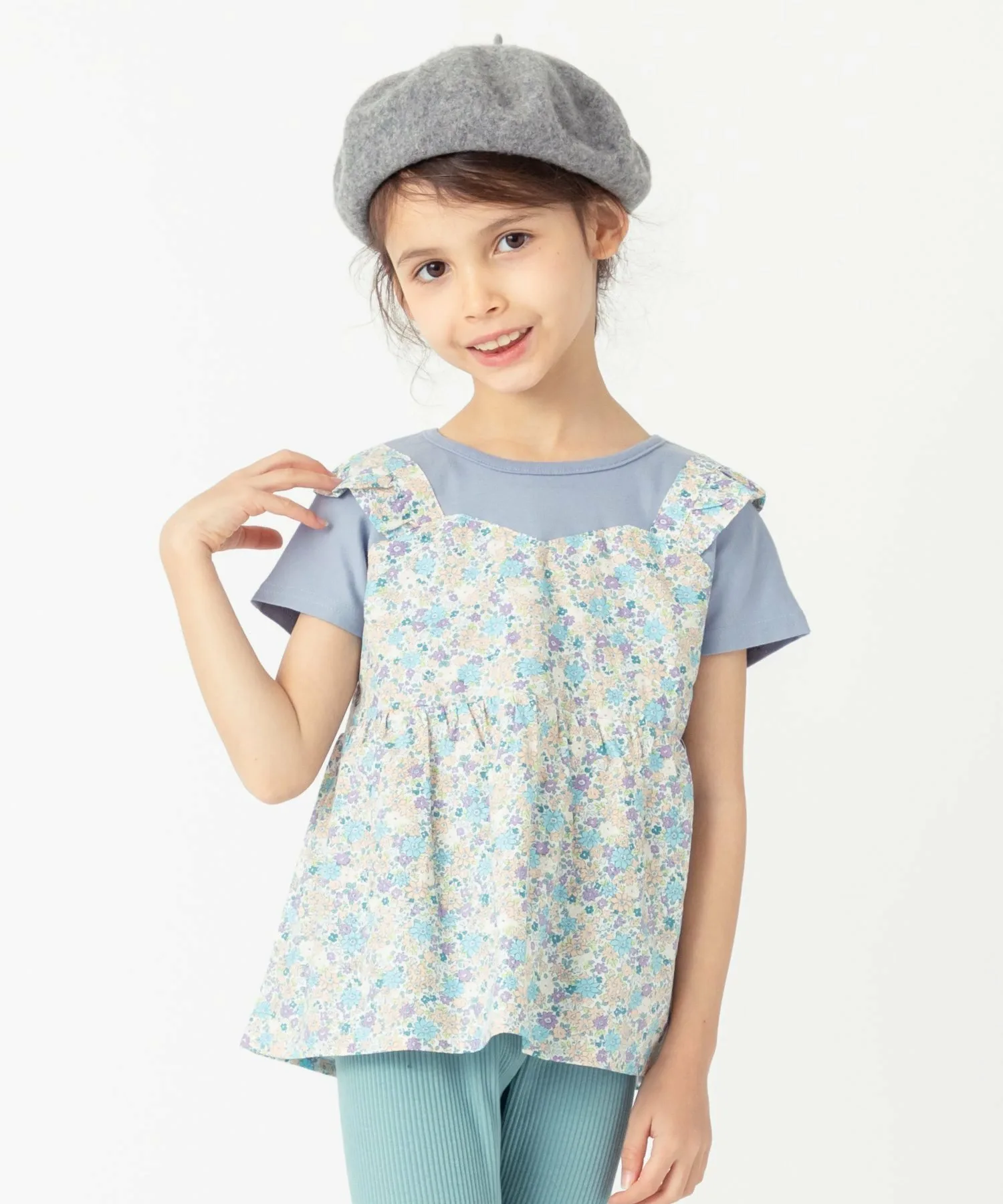 Футболка для стыковки Ever Closet, Matte Blue Flower