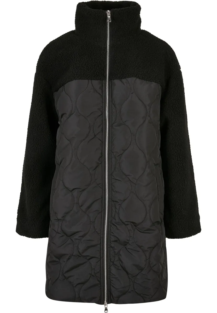 

Куртка зимняя URBAN CLASSICS " Urban Classics Women's Ladies Oversized Sherpa Quilted Coat" (1 шт.), без капюшона, черный