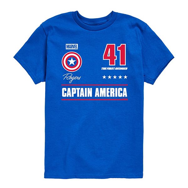 

Футболка с принтом Captain America для мальчиков 8-20 Marvel, Royal Blue