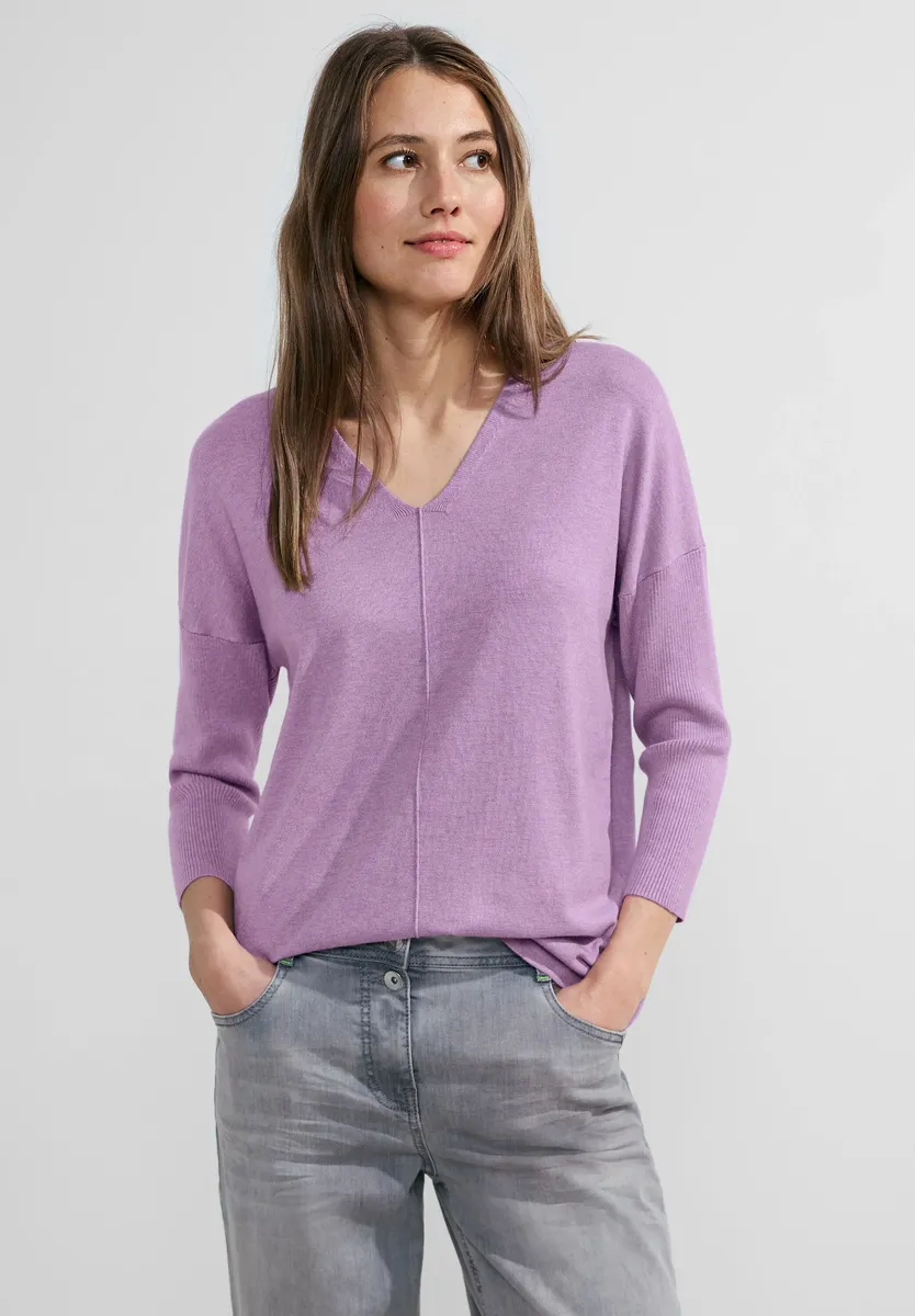 

Вязаный свитер Cecil, меланжевого цвета, цвет Sporty Lilac Melange