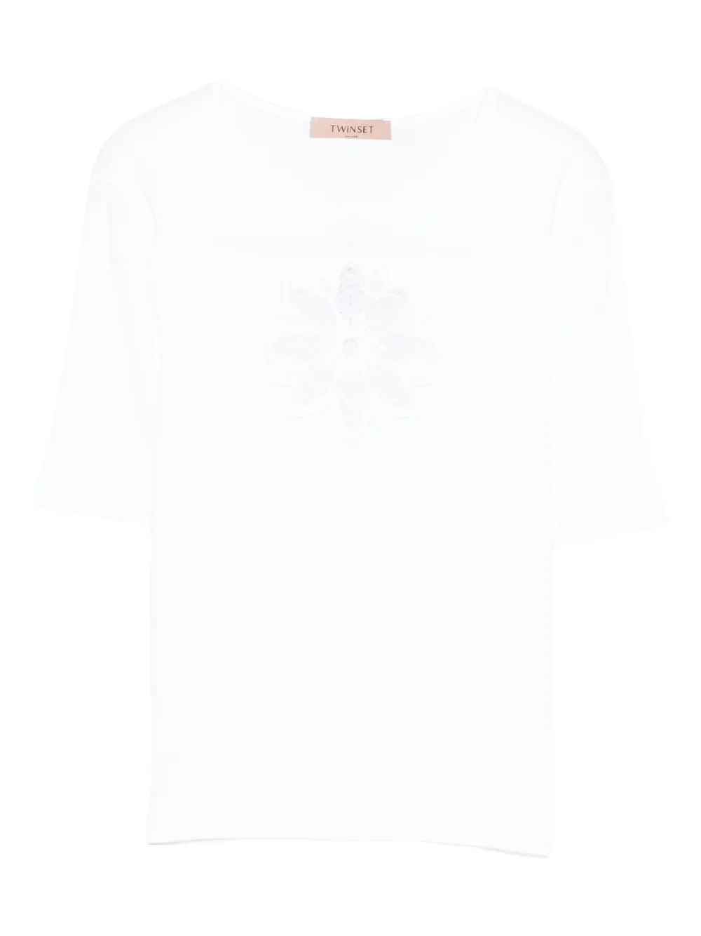 

Футболка с цветочными аппликациями Twinset, белый