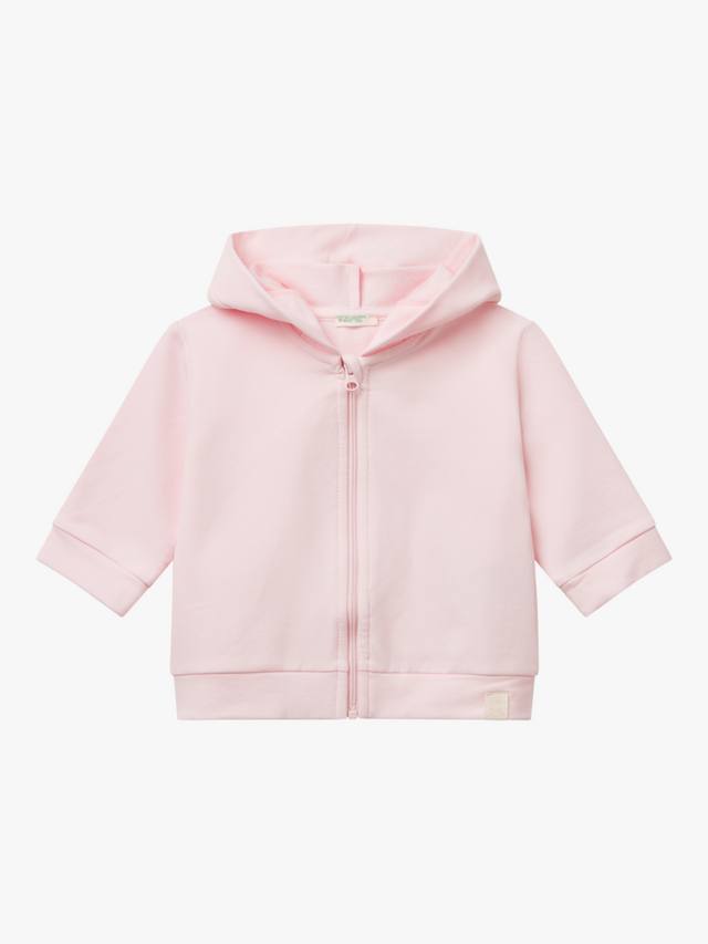 

Детская утепленная толстовка с капюшоном и молнией Benetton, Pink