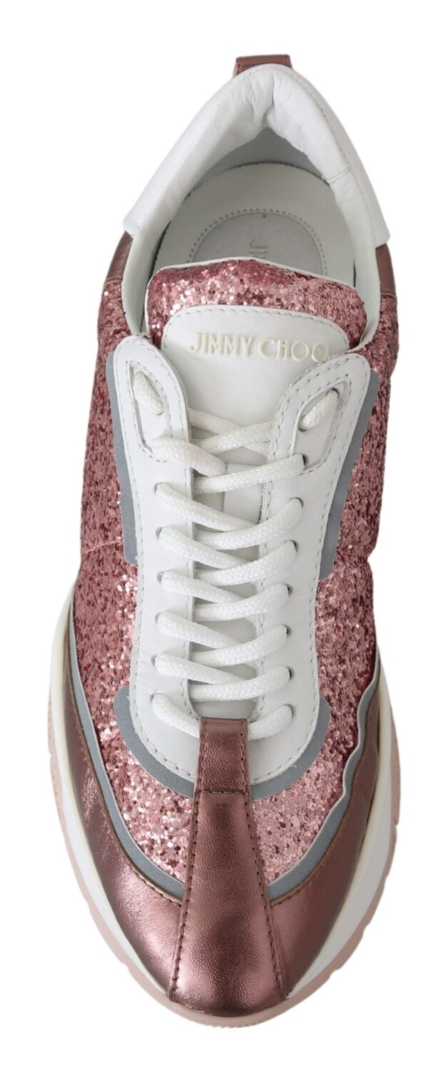 Женские блестящие кроссовки Jimmy Choo Candyfloss Euphoria, розовый — фото 3