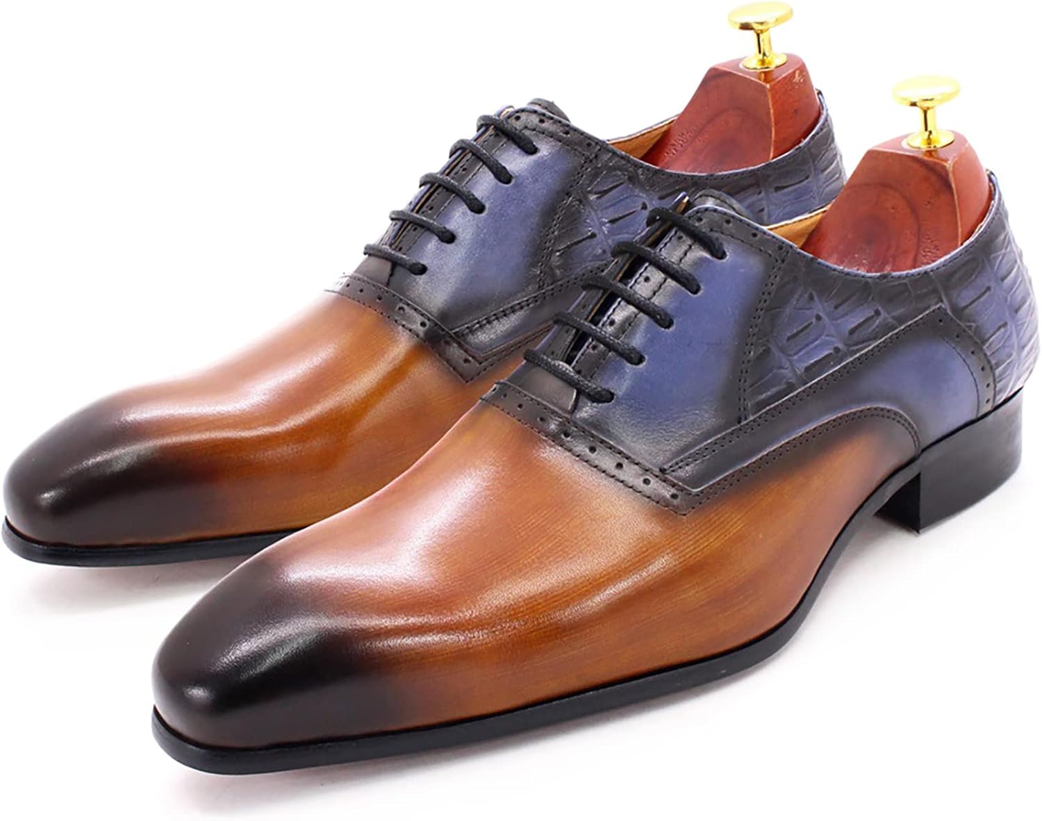 

Мужские классические туфли-оксфорды на шнуровке для торжественных мероприятий, свадеб, вечеринок, с перфорацией, дерби, деловые и повседневные туфли, классические броги, черные, 43 Generic