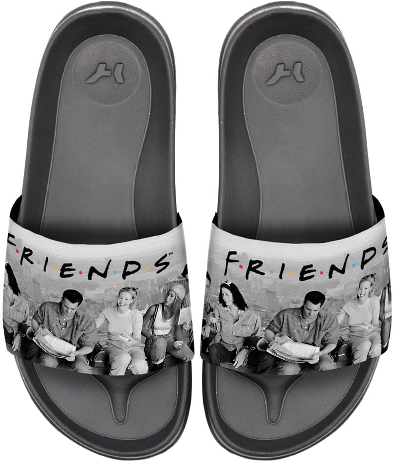 

Шлепанцы Popfunk Friends Star Skyline с логотипом, унисекс, регулируемые, для взрослых. Официально лицензированы Hypd Slydr Switch, черный